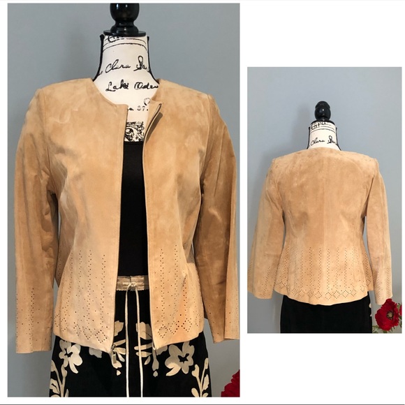 Valerie Stevens Jackets & Blazers - Valerie Stevens Camel 100% Perforated Suede Jacket